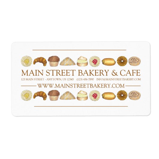 ベーカリー焼いたグッズCroissant Doutマフィンペストリー ラベル (正面)