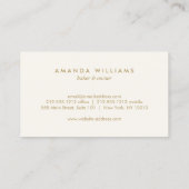 ベーカリー用のアイボリー上のOven Mittロゴ金ゴールド 名刺 (裏面)