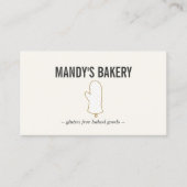 ベーカリー用のアイボリー上のOven Mittロゴ金ゴールド 名刺 (正面)