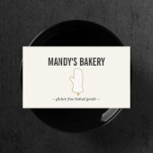 ベーカリー用のアイボリー上のOven Mittロゴ金ゴールド 名刺