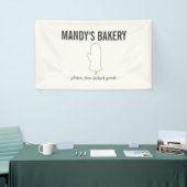 ベーカリー用のアイボリー上のOven Mittロゴ金ゴールド 横断幕 (トレードショー)