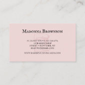 ベーカリー用ピンクモダンミニマルデザイン 名刺 (裏面)