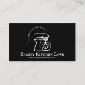 ベーカリー用ブラックモダンミニマルデザイン 名刺 (正面)
