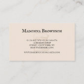 ベーカリー用ベージュモダンミニマルデザイン 名刺 (裏面)