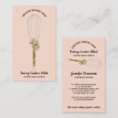 ベーカリー素朴ウィスクフローラ赤面ピンク 名刺 (正面/裏面)