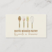 ベーカリー素朴ケーキ装飾アイボリー 名刺 (正面)