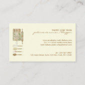 ベーカリー素朴フローラかわいいシェフバニラクリームベージュ 名刺 (裏面)
