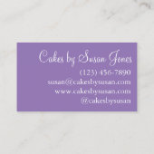 ベーカリー結婚のケーキ飾のデコレータ 名刺 (裏面)
