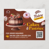 ベーカリー結婚の誕生日&アニバーサリーケーキペストリー ポストカード (正面)