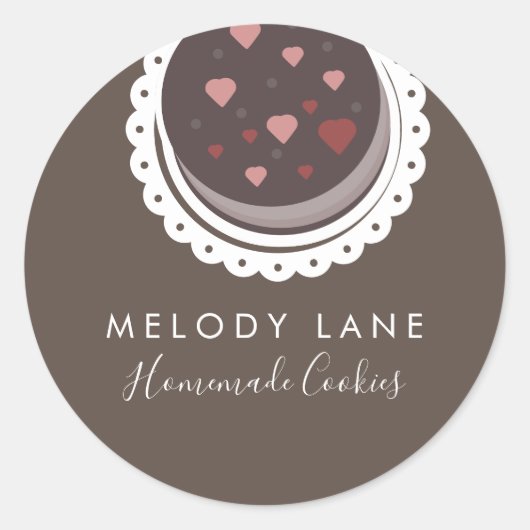 ベーカリー自家製クッキービスケットドリー描クラス ラウンドシール (正面)