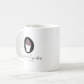 ベーカリー自家製描カップケーキピンクコーヒーマグ コーヒーマグカップ (正面左)