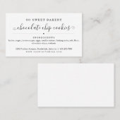 ベーカリー自家製焼いた品商品名刺 名刺 (正面/裏面)