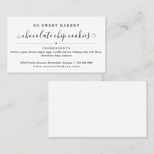 ベーカリー自家製焼いた品商品名刺 名刺 (正面/裏面)