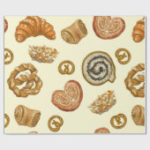 ベーカリー製品とシームレスな模様 ラッピングペーパー (フラット)