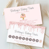 ベーカリー赤面ピンクケーキグリッタードリップスパティリシェフ ロイヤリティカード