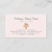 ベーカリー赤面ピンクケーキ金ゴールドグリッタードリップデザート 名刺 (裏面)