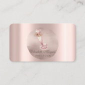 ベーカリー配管バッグ花バラ金ゴールド円 名刺 (正面)