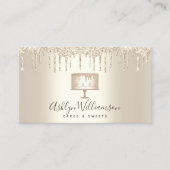 ベーカリー金ゴールドグリッタードリップケーキペストリーシェフケータリング 名刺 (正面)