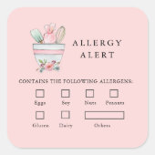 ベーカリー食品の安全性アレルギー警告ベーキング器具 スクエアシール (正面)