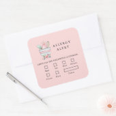 ベーカリー食品の安全性アレルギー警告ベーキング器具 スクエアシール (封筒)