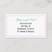 ベーカリー | アイスクリームケーキベーキング事業 名刺 (裏面)