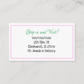 ベーカリー |アイスクリームケーキベーキング 名刺 (裏面)