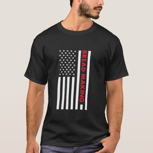ベーカリー アメリカ フラッグ パン 作り Tシャツ (正面)