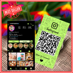 ベーカリー インスタグラム シェフ ライムグリーン パストリー ケータリング QR 名刺