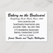 ベーカリー/ケーター/レストラン – SRF 名刺 (裏面)