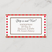 ベーカリー |チョコレートを振りかけたカップケーキ 名刺 (裏面)