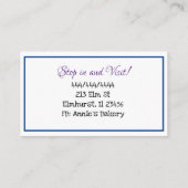 ベーカリー | バタフライカップケーキ 名刺 (裏面)