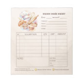 ベーカリー パティシエ 請求書 販売 注文用紙 レシート ノートパッド (正面)