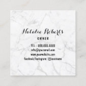 ベーカリー&パティシシェフモダン金ゴールドアイシングケーキ大理石 スクエア名刺 (裏面)