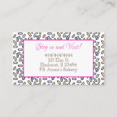 ベーカリー | ピンクの散水カップケーキ 名刺 (裏面)