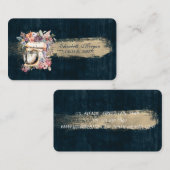 ベーカリー、フローラミキサー、ブラシストロークブルー 名刺 (正面/裏面)