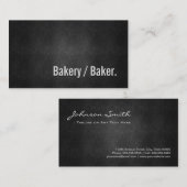 ベーカリー/ベーカーカッコいいブラックメタルシンプル 名刺 (正面/裏面)
