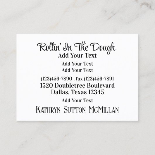 ベーカリー/ベーキング 名刺 (裏面)