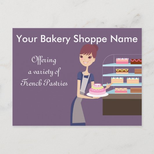 ベーカリー/ペストリーショップ4デザイン ポストカード (正面)
