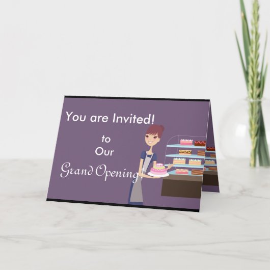 ベーカリー/ペストリーショップ4デザイン 招待状 (正面)