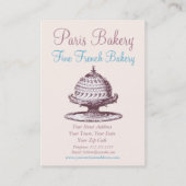 ベーカリー、喫茶店、カフェのためのヴィンテージのスタイルカード 名刺 (裏面)