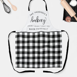 ベーカリー、新鮮な毎日を焼く、バッファロープレイドパターン エプロン