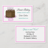 ベーカリー | 誕生日ケーキ | ティール（緑がかった色）とピンク 名刺 (正面/裏面)