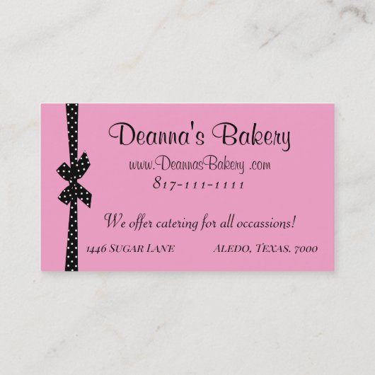 "ベーカリー" Diva名刺 名刺 (裏面)