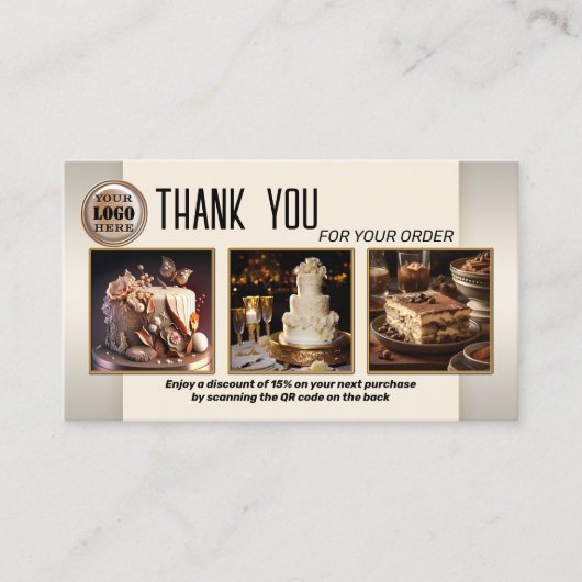 ベーカリーQRコード写真ご注文ありがとうございます 名刺 (正面)