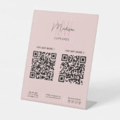 ベーカリーQRスキャンしてモノグラムのロゴビジネスを支払う 台座サイン (正面)