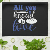 ベーカーおもしろいパンひざまずいたものはラブプレイド キッチンタオル (折り畳み)