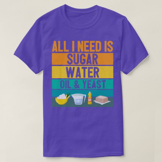 ベーカーおもしろいパンベーキングパンレトロ Tシャツ (デザイン正面)
