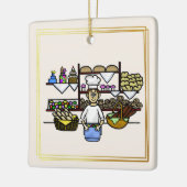 ベーカーで彼のベーカリークリスマスの飾り セラミックオーナメント (左)