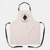 ベーカーのカップケーキロゴピンク黒の製品ラベル エプロン (正面)