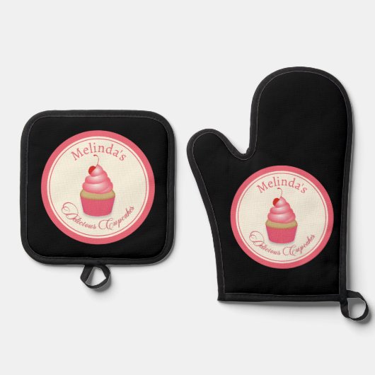 ベーカーのカップケーキ 鍋つかみ&鍋敷きセット (正面)